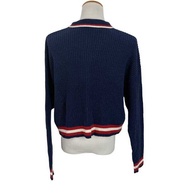 NWT American Eagle Cropped Letterman Cardigan Jacket • Y2K Preppy Collegiate S/M - Picture 11 of 16